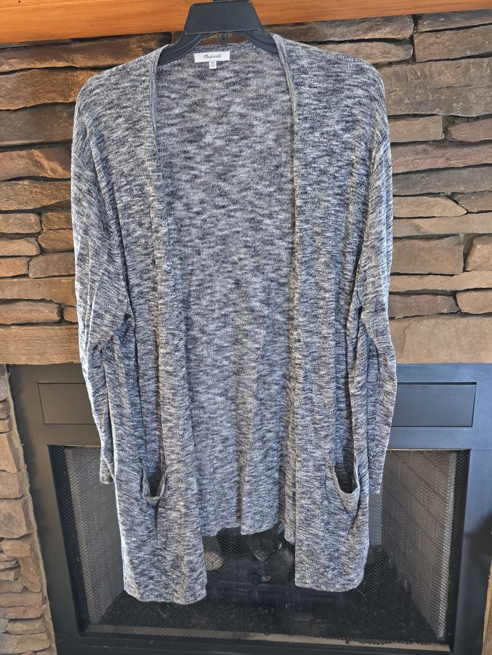 Madewell Gray Heather Open-Front Cardigan